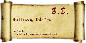 Beliczay Dóra névjegykártya